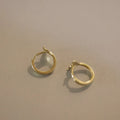 S925 sterling silver fishtail earrings with gold plating showing 8mm inner diameter