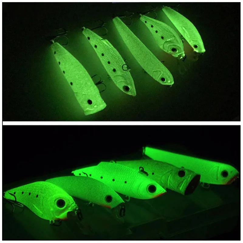 3D fluorescent simulation hard fishing bait artificial lure with submerged luminous design