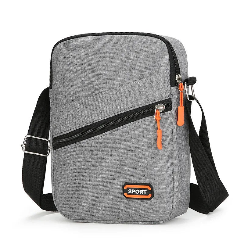Lightweight oxford cloth crossbody commuter bag in solid colour