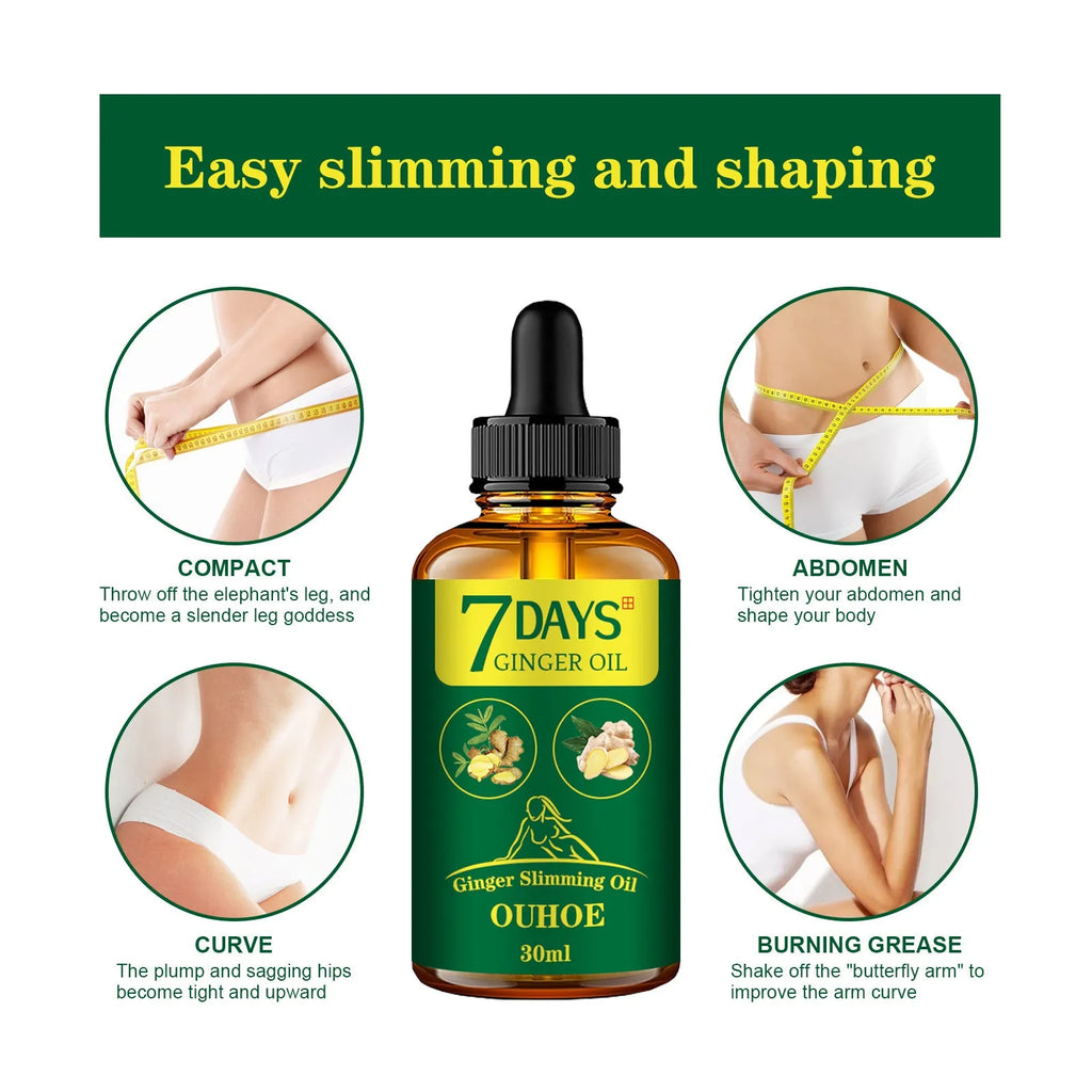 30ml ginger body shaping essential oil bottle for firming and slimming care treatment