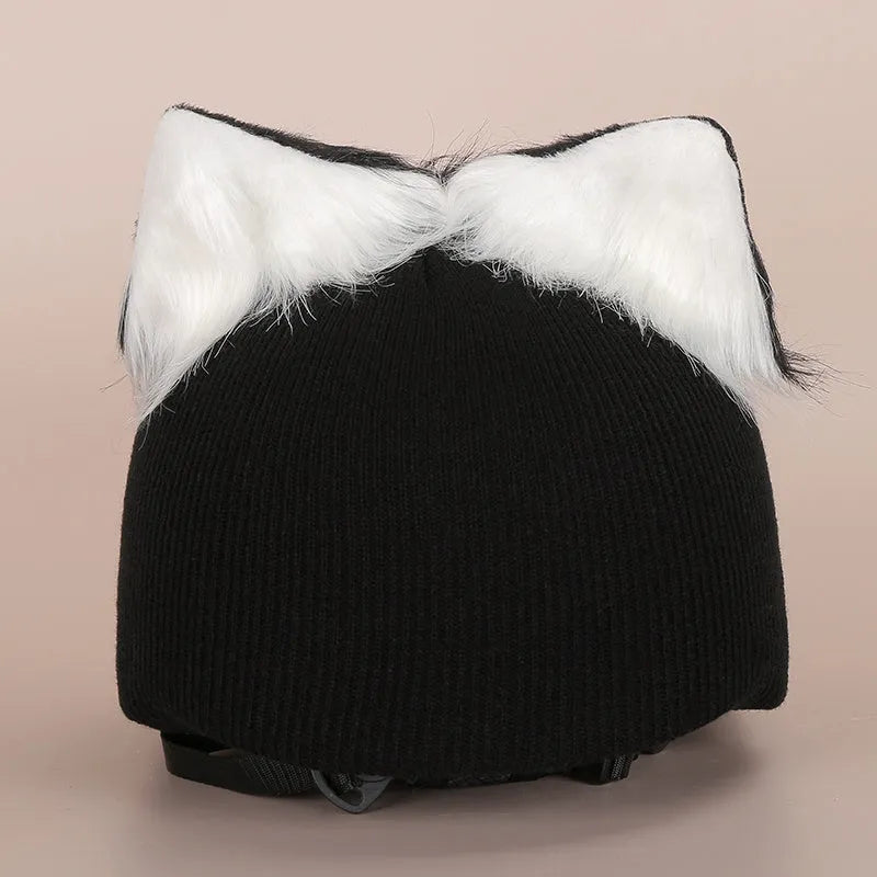 Soft plush cartoon character cover on an M-size bicycle helmet