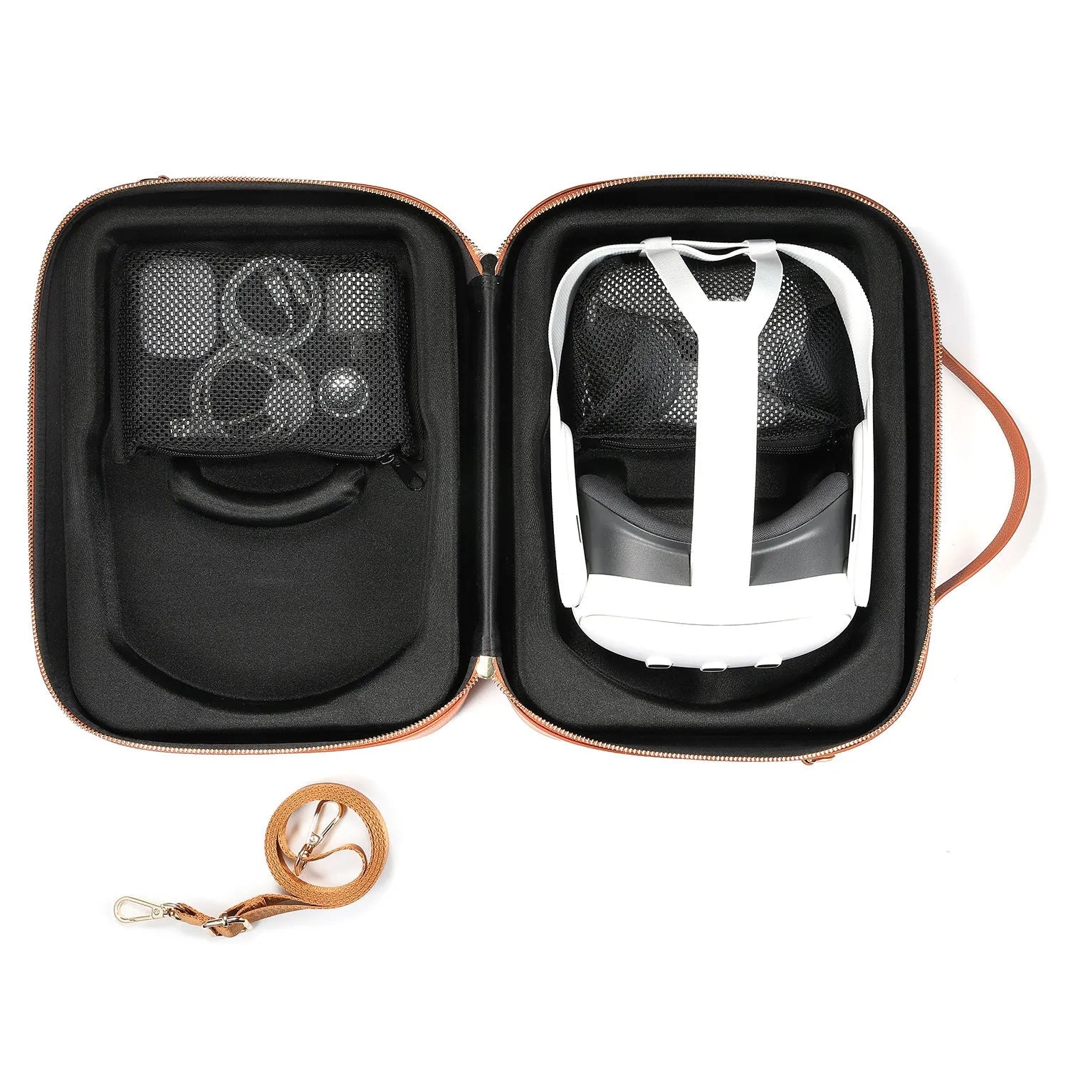 Black superfibre MR glasses storage box for Apple Vision Pro headset protection