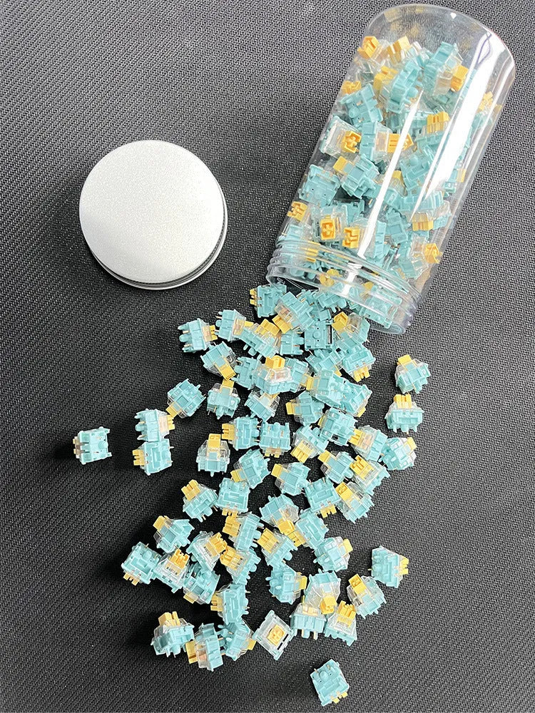 Tiger Mo Sea Salt Lemon PRO mechanical keyboard switches in 36-piece pack