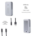 Silver aluminium alloy M.2 SSD enclosure measuring 5.2cm with dual protocol support