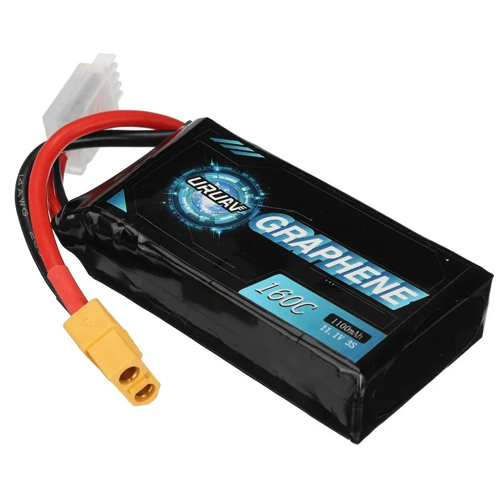 7.4V 1200mAh lithium battery for RC models measuring 15x36x70mm