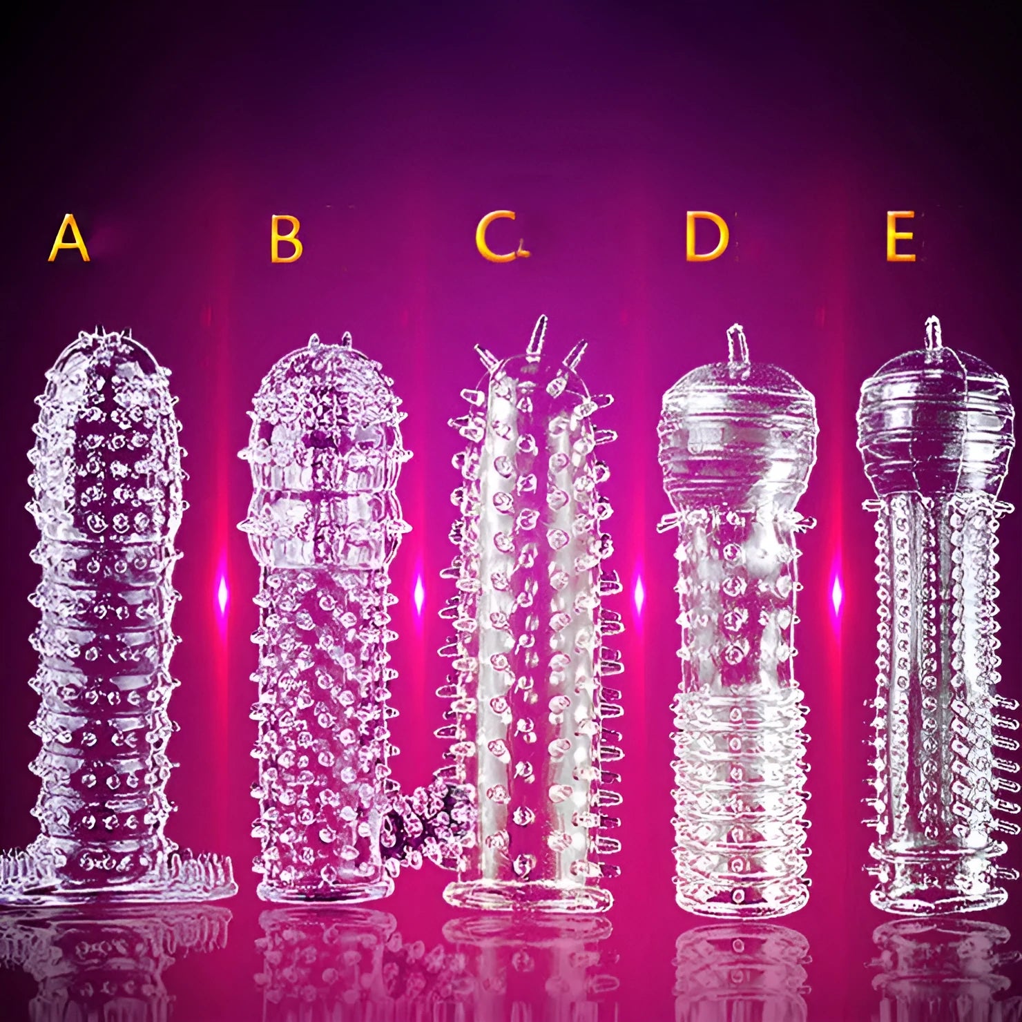 Crystal exic condom transparnt soft rubber set dragon lip root beard scale spiny sleeves
