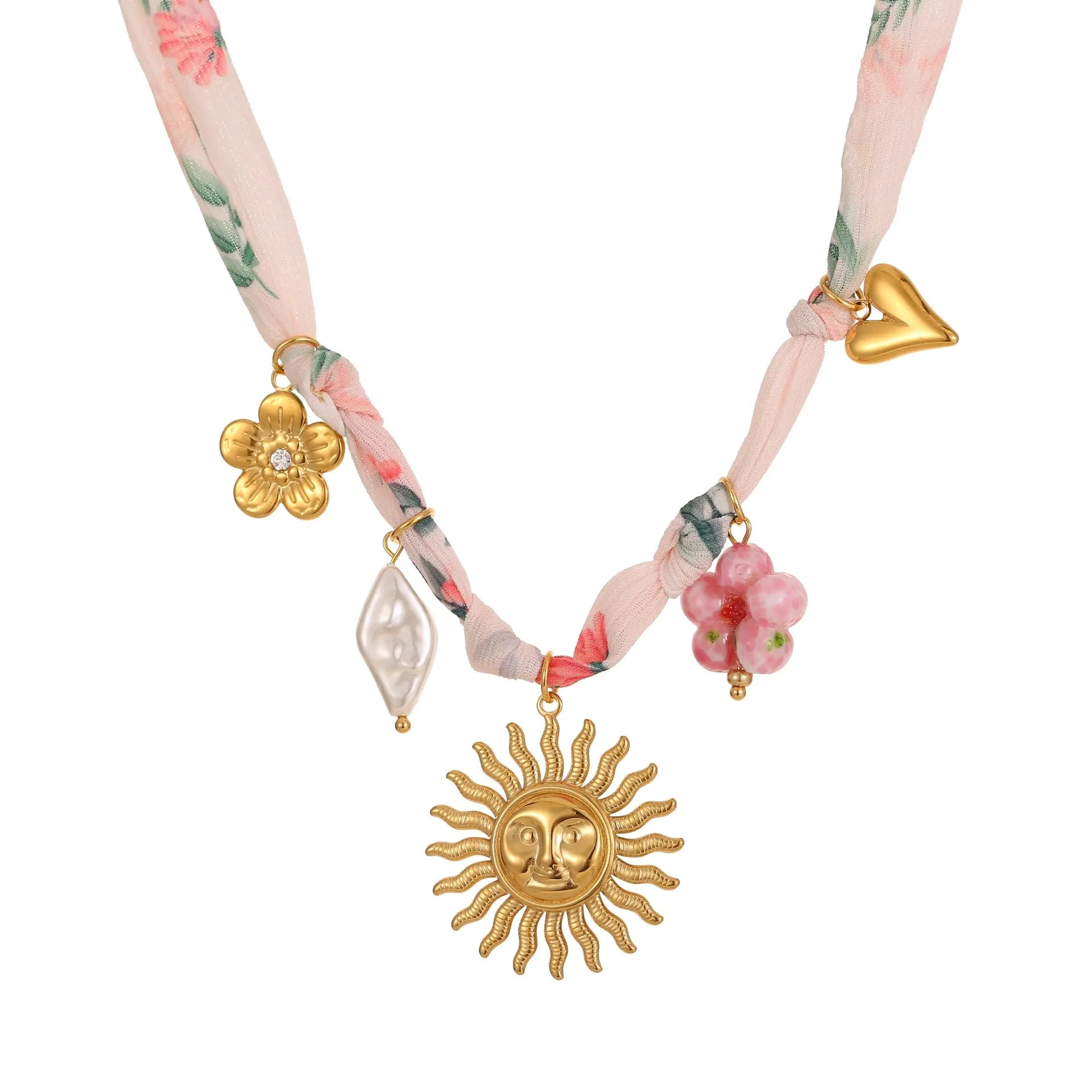Stainless steel women's necklace with geometric pendant on adjustable 41-50cm chain