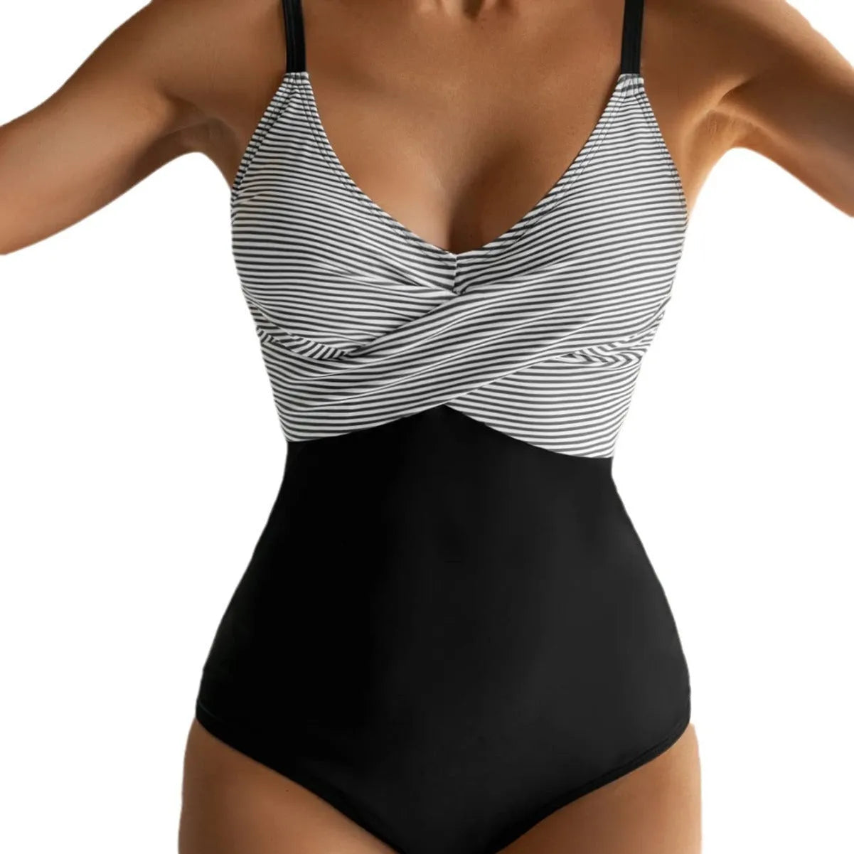 Women's lace-up back bikini swimsuit with gathered detail in leopard print pattern