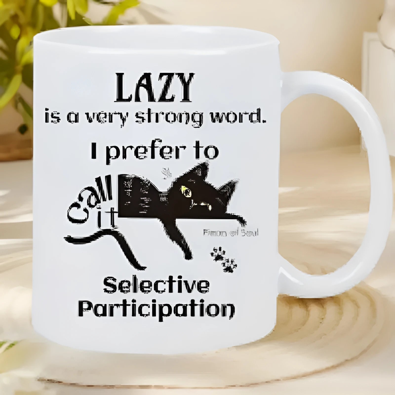 Customisable 11oz ceramic mug with thermal transfer mark for personalised picture design