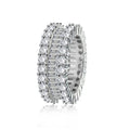Women's geometric copper ring with inlaid zircon stones light luxury style