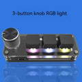 Black mini mechanical keyboard with RGB backlight on desk