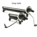 Black dog-shaped touch screen stylus with conductive construction shown next to its carry pouch