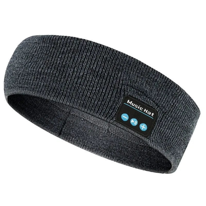 Bluetooth 5.4 audio eye mask with removable washable headband in black, dark grey, and grey-white.