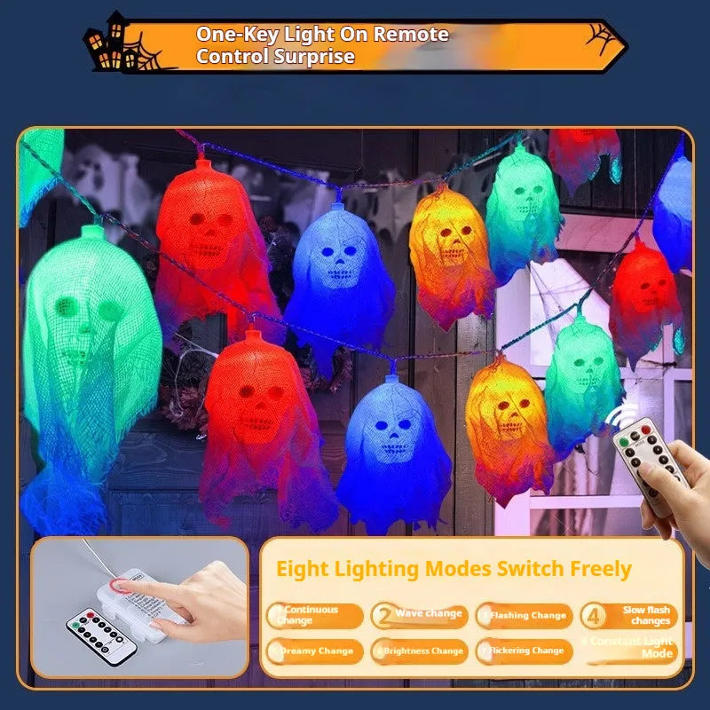 Halloween battery-powered coloured lights for indoor wall decoration in plastic housing