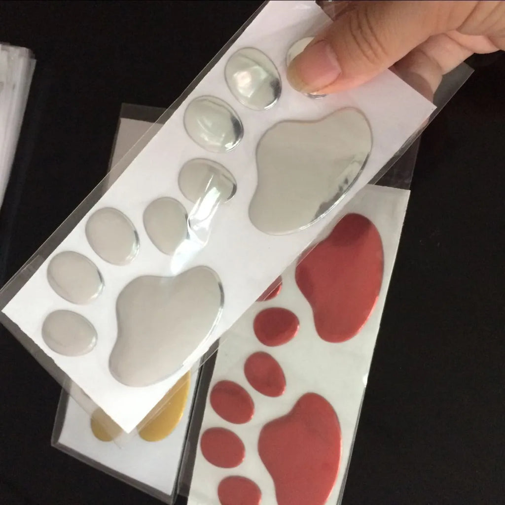 Pair of hand-shaped brush footprint car stickers for bumper scratch concealment