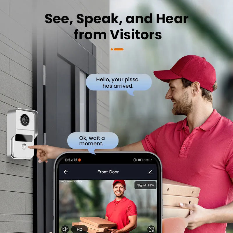 10-inch wireless network video intercom doorbell with colour HD display and 1080P camera for home security