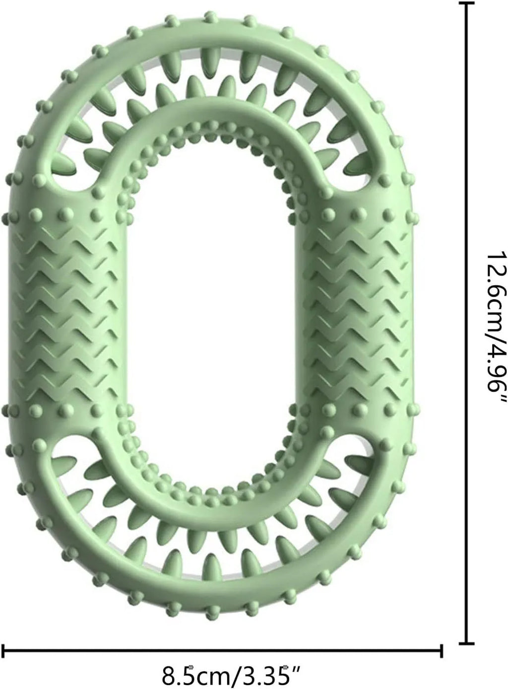 Blue O-ring dog dental chewing toy for aggressive chewers measuring 12.5 cm