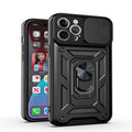 Sergeant sliding window mobile phone case with magnetic bracket in multiple colour options for iPhone devices