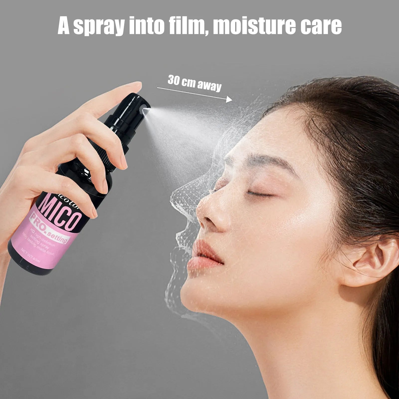 Makeup primer and setting spray two-in-one kit with 45ml and 40ml bottles.