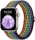 Nylon woven strap with adjustable buckle for Apple Watch, available in black and multiple colours, 38/40/41mm size