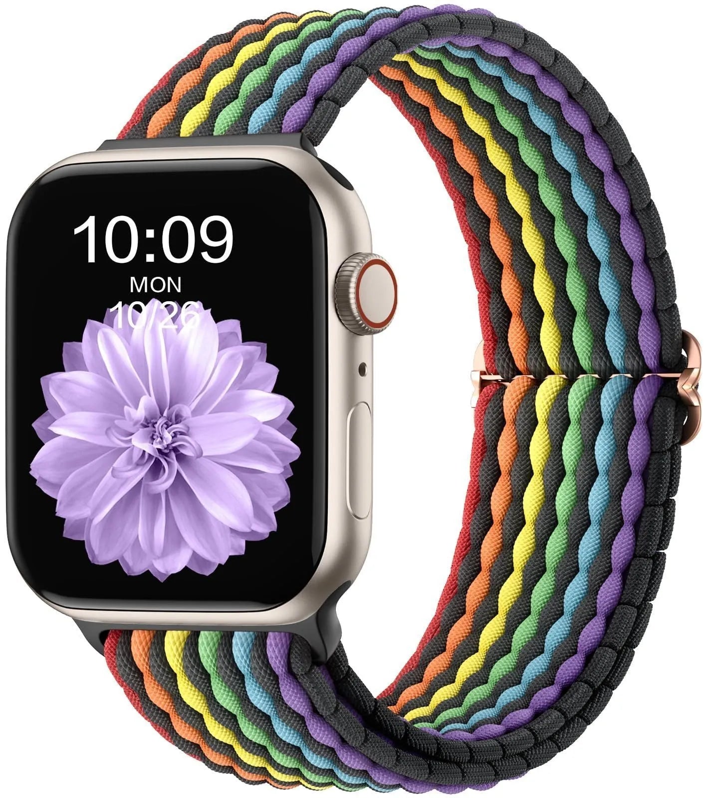 Nylon woven strap with adjustable buckle for Apple Watch, available in black and multiple colours, 38/40/41mm size