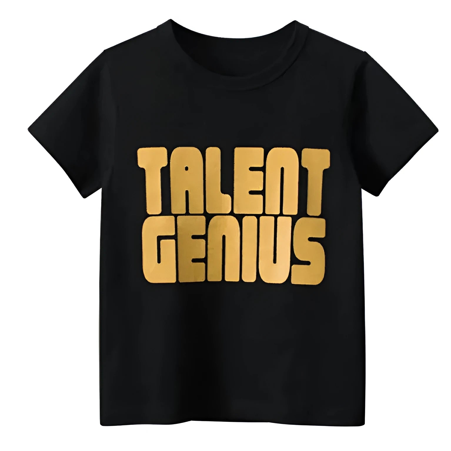 Black men's loose-fit T-shirt with a geometric pattern print on the front.