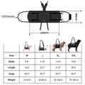 Black Oxford cloth dog rehabilitation harness with adjustable leg support straps