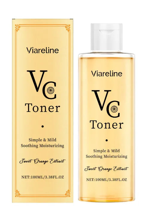 Moisturizing Toner 100ml with vitamin C and hyaluronic acid in a clear bottle