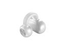 Black wireless bone conduction clip-on bluetooth earphones with charging cable on white background