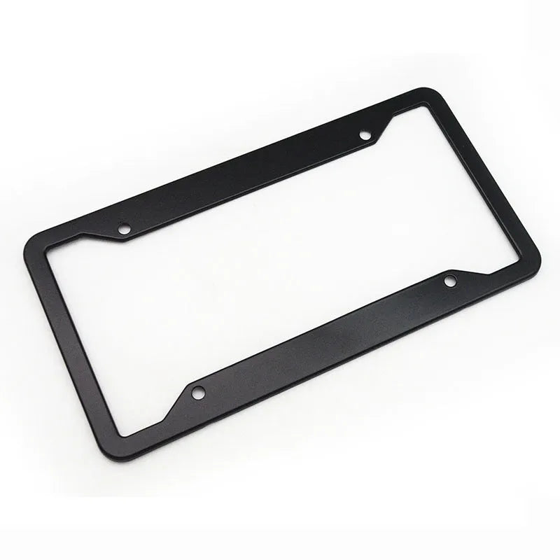 Aluminum alloy license plate frame in black, grey, silver and stainless steel finishes