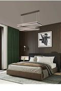 Contracted living room ceiling chandelier fish type pendant lamp in brown aluminium and acrylic with remote control dimmer