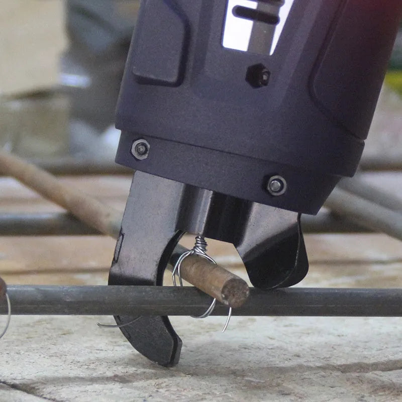 Electric steel bar tying machine with battery and toolbox for construction site rebar work