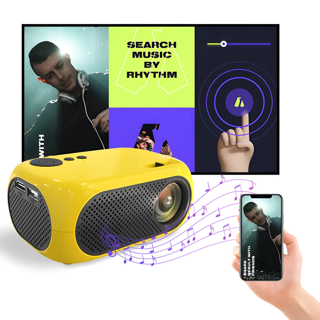 M24 micro mini portable projector in gold or white colour with compact size