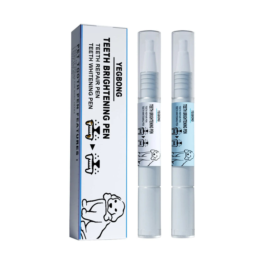 Yegbong pet teeth whitening pen with dental brush applicators for dogs and cats