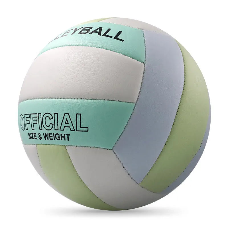 No 5 PVC machine seam volleyball in blue white yellow colours for senior high school exam match