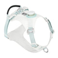 LED dog chest harness in light purple nylon with adjustable straps for night walking safety