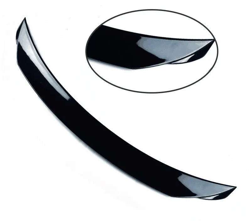 Mazda 3 Exela modified tail trim in bright black finish - large fixed wind-surrounded blade spoiler