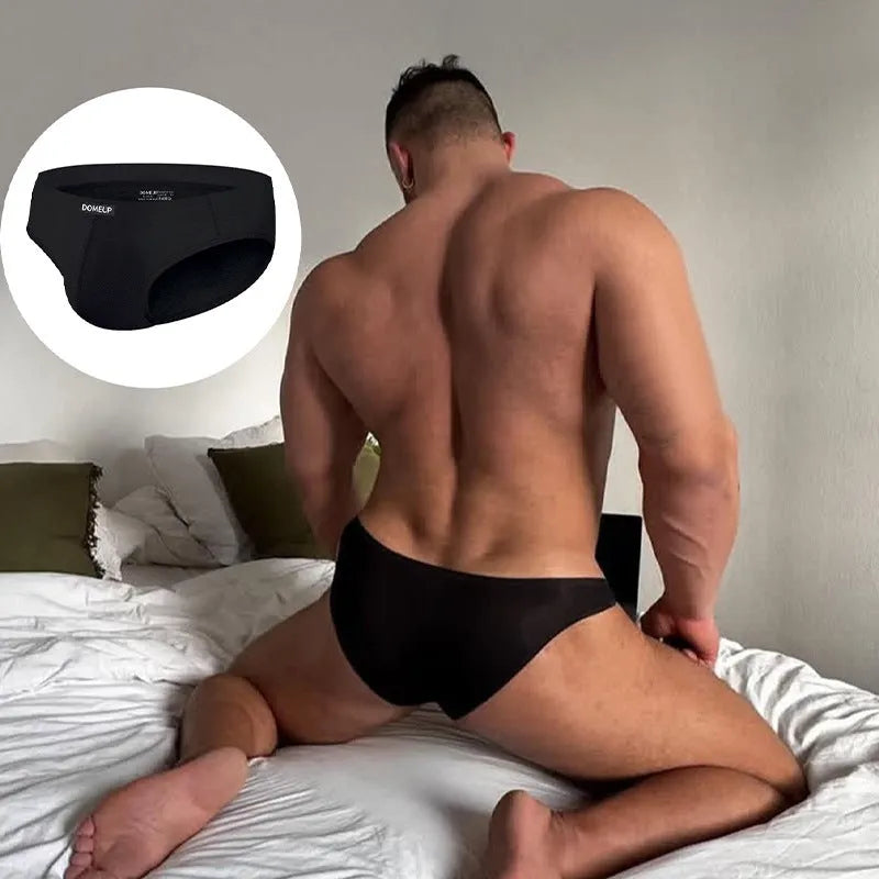 Men's seamless low waist sport briefs in white, black, or pink colours