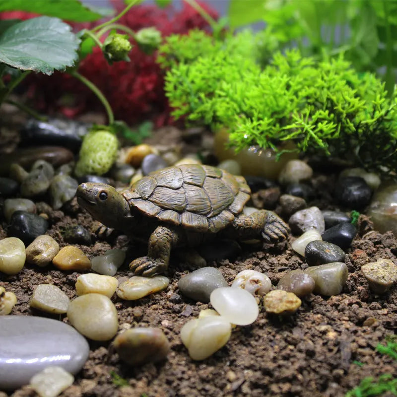 Handmade resin turtle garden decoration for succulent arrangements and micro landscapes