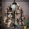 Casual lapel shirt coat in blue with long sleeves and straight hem, suitable for spring and autumn wear