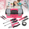 8-piece household tool kit with carbon steel screwdrivers and wire cutters in a 10-inch tool box