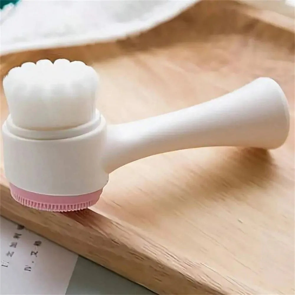 Blue pet paw brush with nylon bristles for cleaning and massaging dog or cat paws