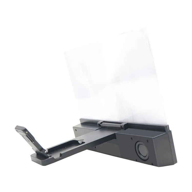 12-inch mobile phone screen amplifier with acrylic lens and ABS housing showing smartphone placement