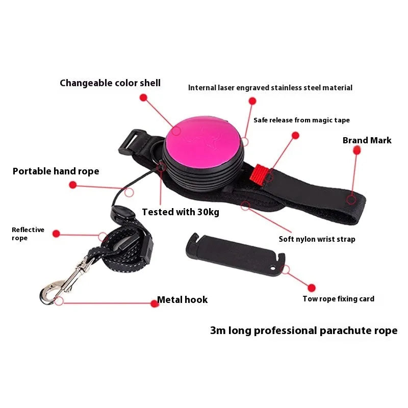Pet Holding Hands 3 metre automatic retractable dog lead in vibrant orange with keylock button.