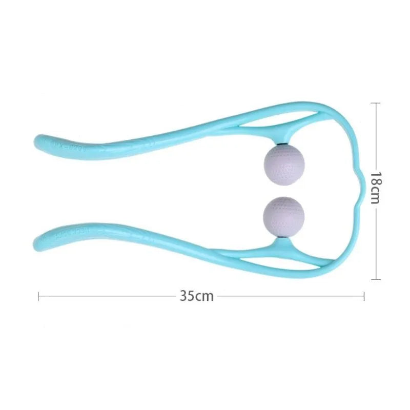 Hand roller neck massager with 3D floating-point bionic finger design in blue colour