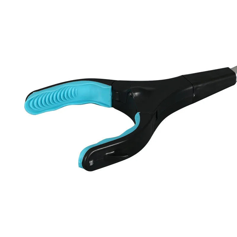 Blue foldable portable pickup tool with extended aluminium handle, 83.5cm long