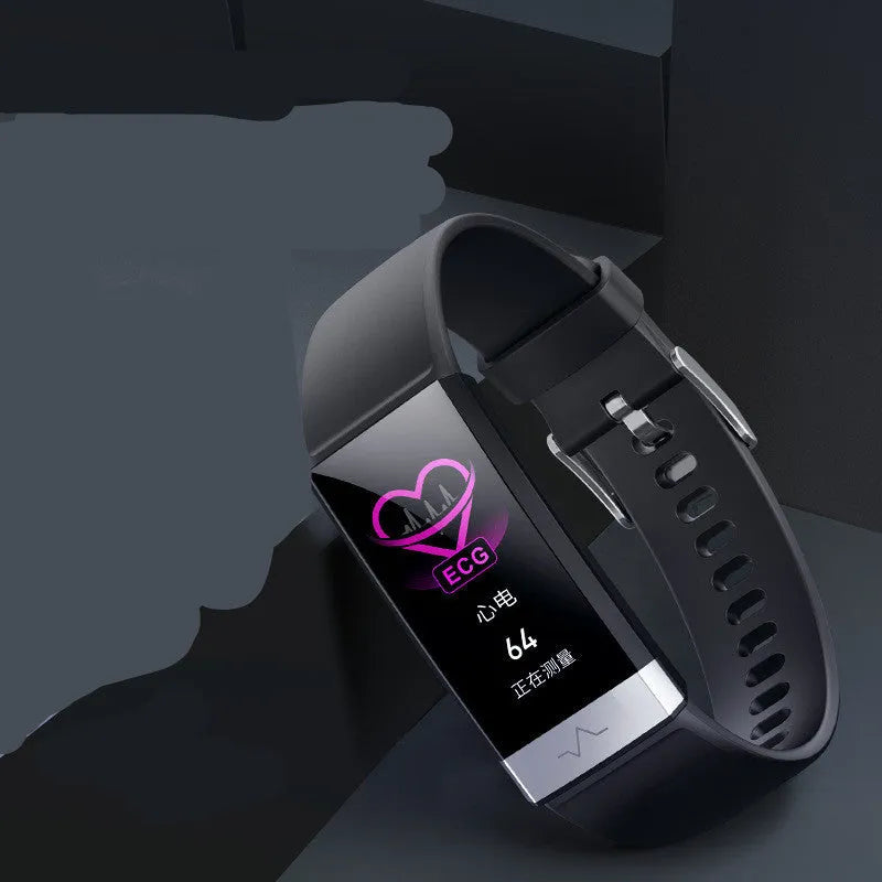 V19 smart fitness tracker in black, blue, or red with colour screen and TPU wrist strap.