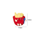 Set of five cat teething toys shaped like hamburger, chicken leg, fries, bread and hot dog