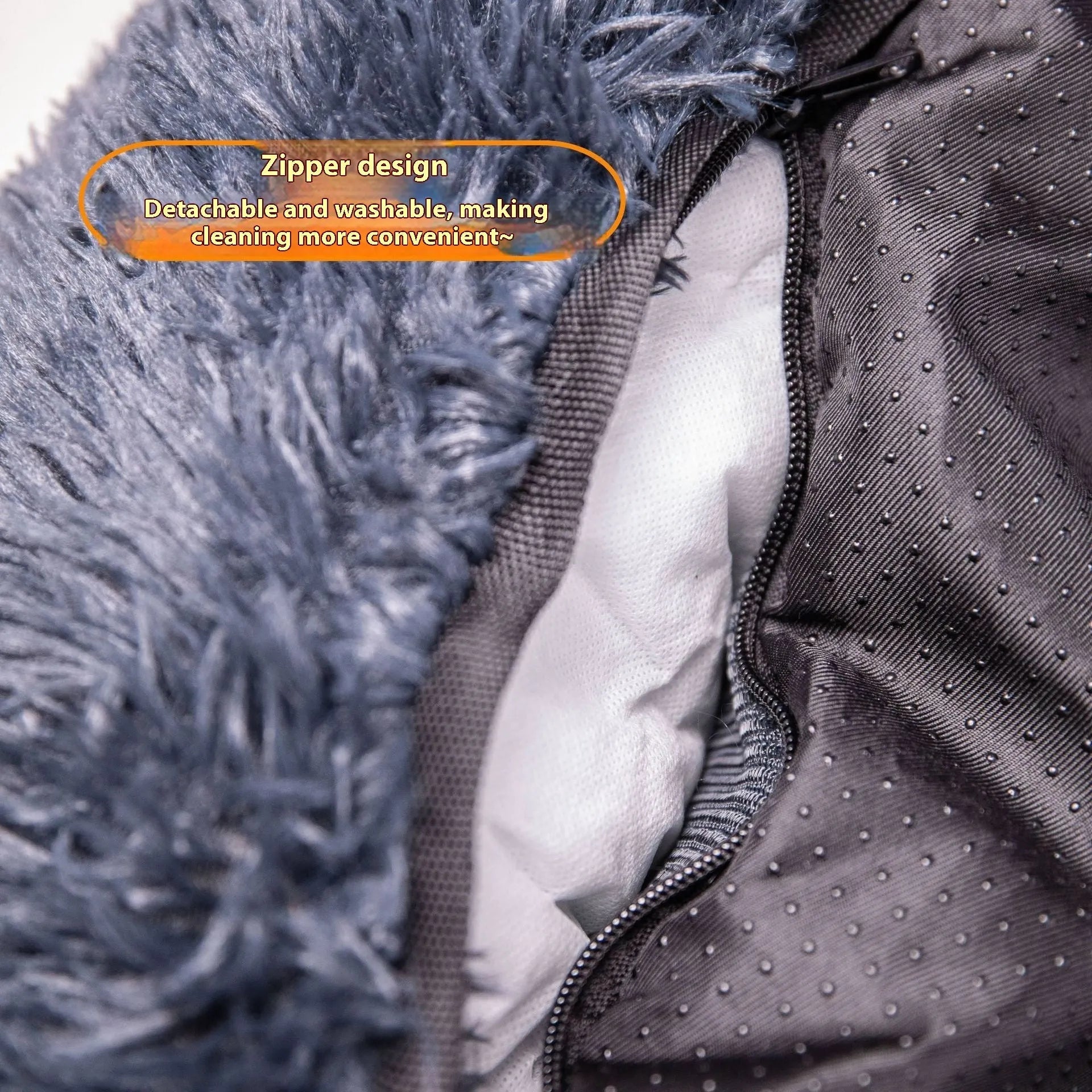 Winter thermal pet mat for car seats in dark grey or beige colour options