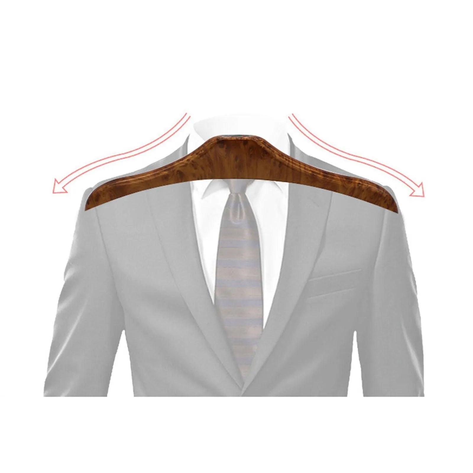 Wood yellow stainless steel car clothes hanger for suits and shirts, showing detachable design.